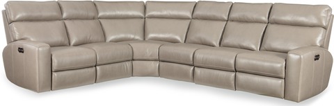 Hooker Furniture Living Room Mowry 4 PC Power Motion Sectional w/Pwr Hdrest
