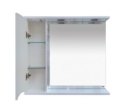 Зеркало-шкаф MISTY Элвис - 85 лев. (свет)  белая эмаль