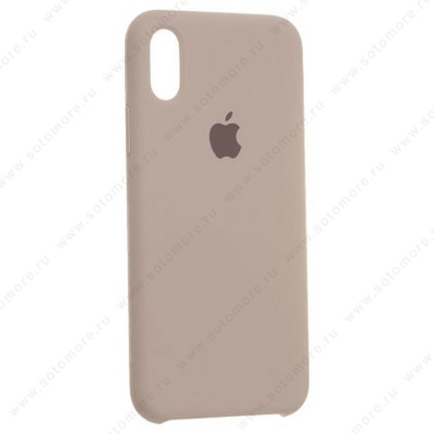 Накладка Silicone Case для Apple iPhone X пудровый