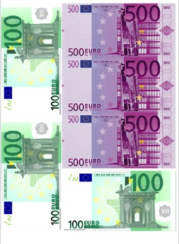 Сахарная картинка Купюры Евро