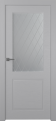 Дверь Стелла 2 / Цвет Эмаль светло - серый / Мателюкс белый витраж / Двери Belwooddoors