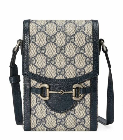 Мини-сумка Gucci Horsebit 1955 бежевый/черный