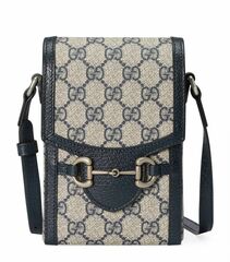 Мини-сумка Gucci Horsebit 1955 бежевый/черный