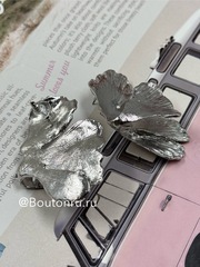 Серьги серебристые изогнутые 