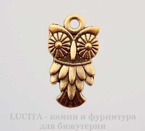 Подвеска "Сова" 19х11 мм (цвет - античное золото)