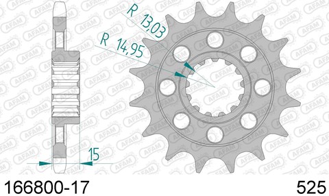 Звезда передняя BMW HP4, BMW S1000 RR (ведущая) стальная, 525, AFAM (JTF404.17)