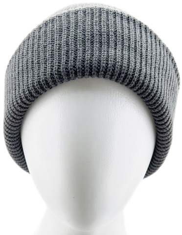 Картинка шапка вязаная Skully Wear beanie long thick dark grey - 8