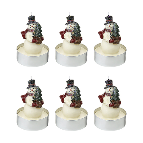 Набор декоративных свечей 9.3 см Tkano Festive snowman New Year Essential