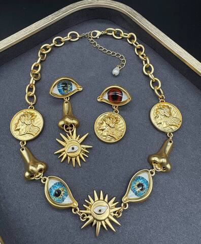 84529 - Колье в стиле Schiaparelli с подвесками
