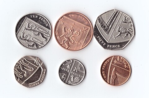Набор монет Великобритании "Щит" 6 шт