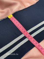 Подвяз трикотажный темно-синий с серебристыми  полосками  0,9 м, ширина 14-15 см