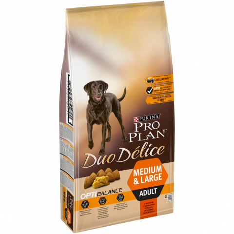 10 кг. PURINA PRO PLAN Duo Delice Сухой корм для взрослых собак средних и крупных пород, с говядиной
