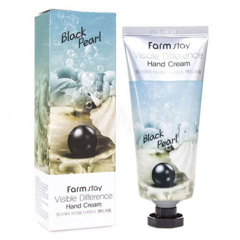 Farmstay Visible Difference Hand Cream Black Pearl - Крем для рук с пудрой черного жемчуга