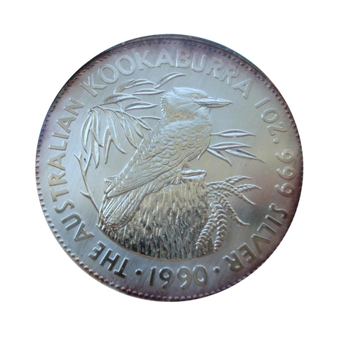 Австралия 5 долларов 1990 Кукабарра птица Серебро