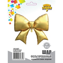 К Фигура, Бант, Сатин, Золотой, 39