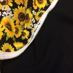 Ткань шерсть креп черный цвет 3086