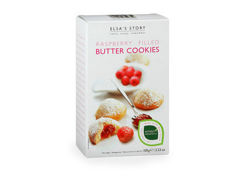 Сливочное печенье с малиновой начинкой, 125г