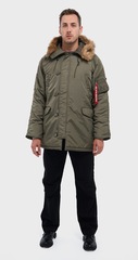 Парка Alpha Industries N-3B Logo Oxford Parka Olive Green (Зеленая)