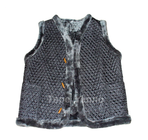 Жилет из овчины, безрукавка
