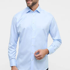 Сорочка мужская 1863 by Eterna Modern Fit 8005-X687-10 из твила голубая