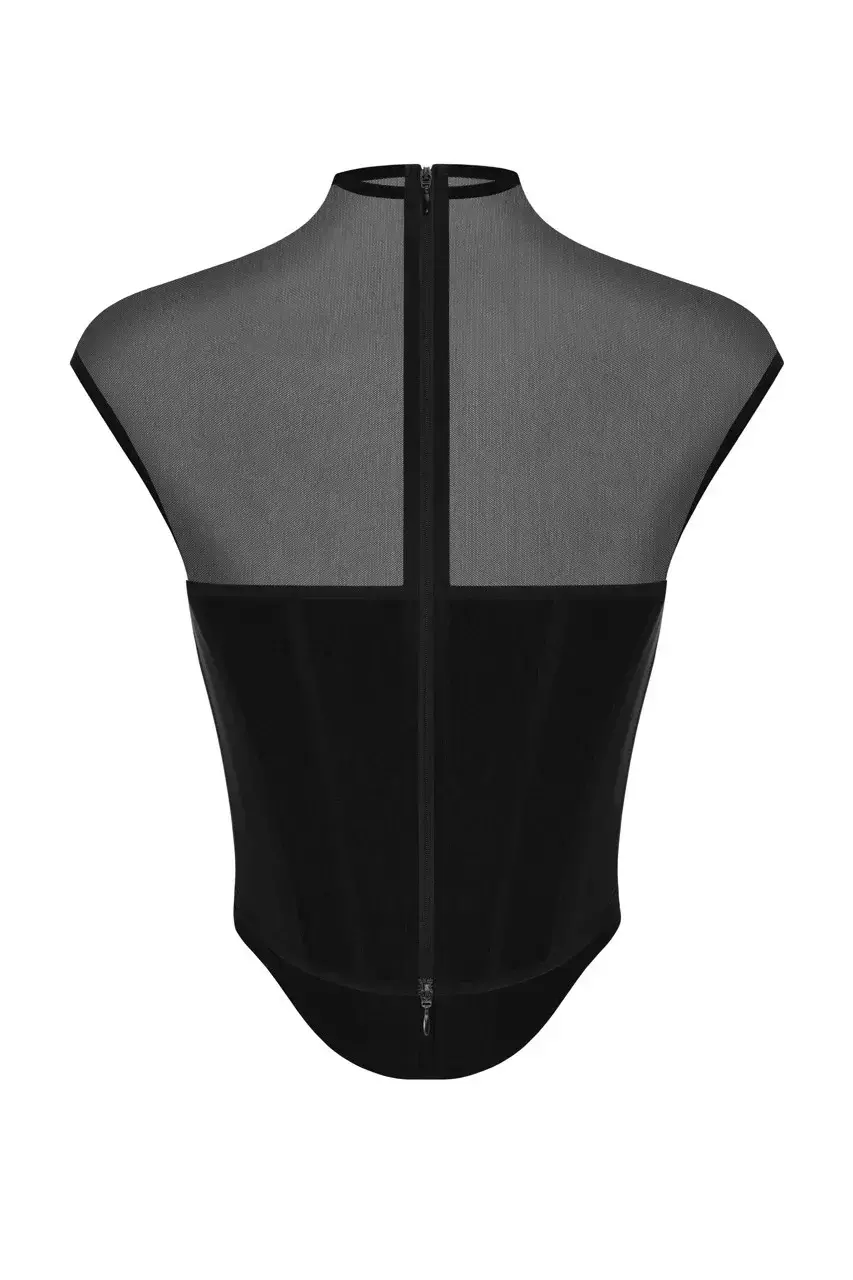 Корсет черный из сетки