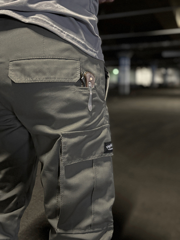 Хлопковые штаны с карманом под нож 