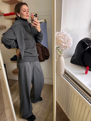 Свитер базовый из 100% мериноса Loro Piana антрацит