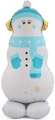 К Фигура на подставке, Снеговик в голубом шарфе, 58''/147 см, 1 шт.
