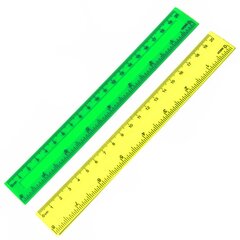 
          Линейка Alingar, 20 см, пластиковая, 2 шкалы см/дюйм, цвета неон, ассорти, пакет ПВХ