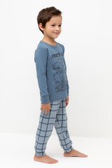 пижама  для мальчика  К 1541/синий джинс,шотландская клетка