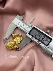 Пуговицы со стразом Скиап. в виде раковины, теплое золото