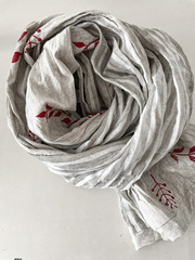 Шарф льняной комби. со штампами 