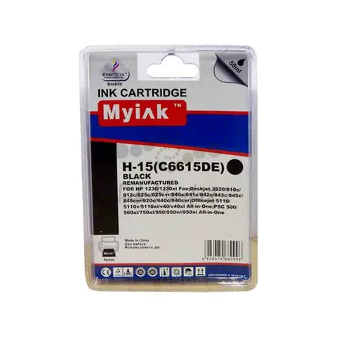 Картридж MyInk 15 C6615DE для HP DJ 810C/840С/940 Black