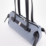 Сумка Саломея 2032 гладкий серо-голубой + черный