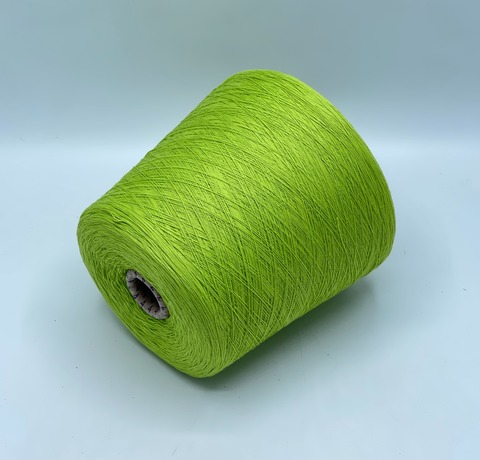 Бобинная пряжа,Cotton combed, 1693м. 100%Хлопок, Зеленое яблоко(338), 39306
