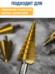 Сверло по металлу ступенчатое ПРАКТИКА 4-20 мм шаг 2 мм TIN ПРОФИ (798-317)