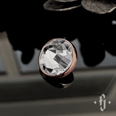 Накрутка "Flat Gem" - Розовое золото - White SW