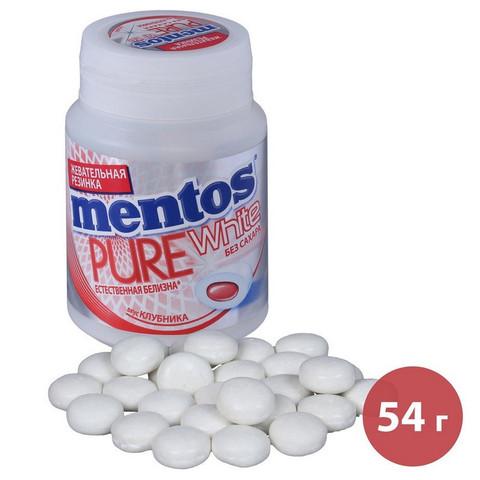 Жевательная резинка Mentos Pure Fresh Клубника, 54г