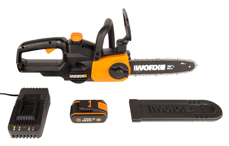 Пила цепная аккумуляторная WORX WG322E, 20В, 25 см, 2Ач х1 и ЗУ