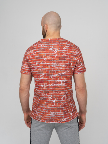 Мужская футболка «Великоросс» кирпичного цвета