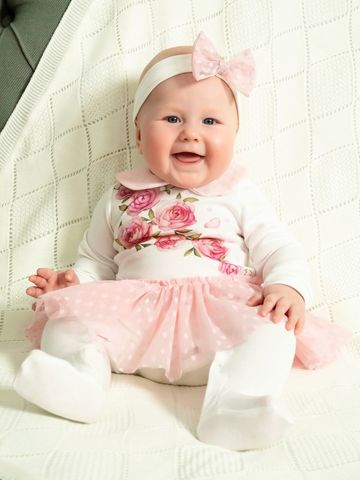 Комплект "Пионы" Комбинезон с юбочкой и повязка