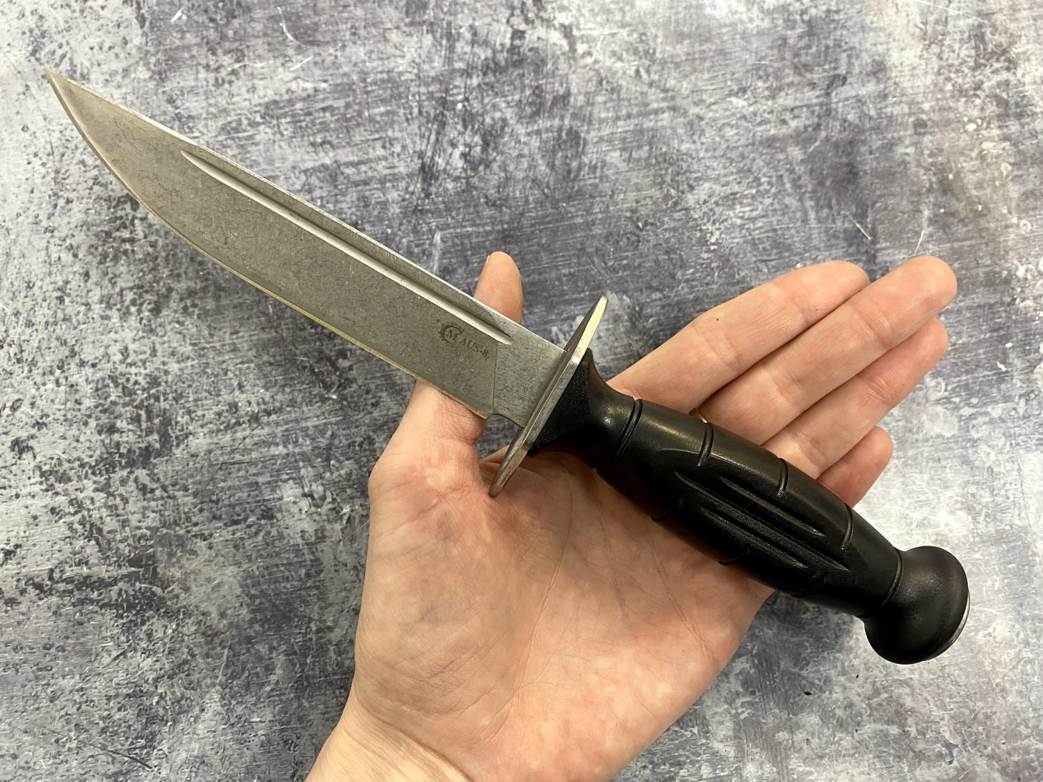 Нож Разведчик НР-43 Вишня, сталь AUS8, черный пластик купить за 4