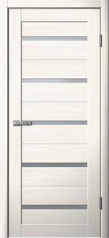 Дверь межкомнатная Двероникс 06Л, цвет снежный ясень, экошпон, стекло матовое