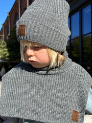 Шапка вязаная с отворотом Mjölk Серый меланж