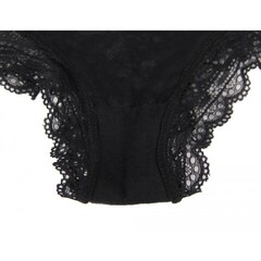 Трусики бразилиана Floral Lace, черные, XL-2XL