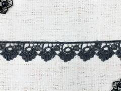 Кружево плетеное, ш. 3 см, тёмно-серый