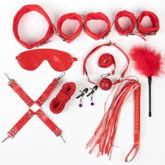 Красный БДСМ-набор «Оки-Чпоки» из 11 предметов - 
