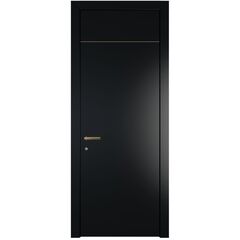 Межкомнатная дверь 42PWB блэк с латунным молдингом