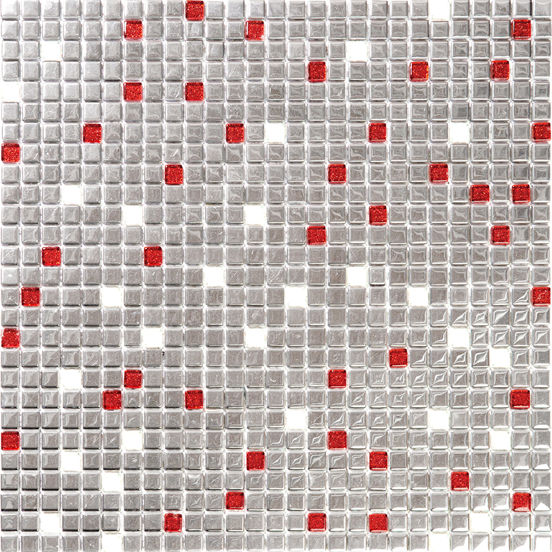 VGM-03 Ruby Мозаичная плитка из стекла чип 10 мм Vidromar Gems серебряный темный квадрат глянцевый