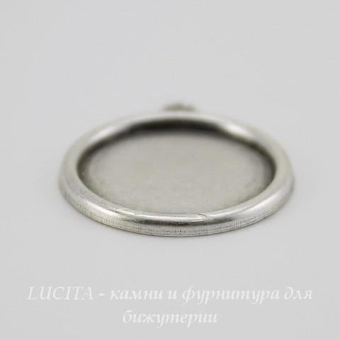 Сеттинг - основа - подвеска для камеи или кабошона 15 мм (оксид серебра) ()